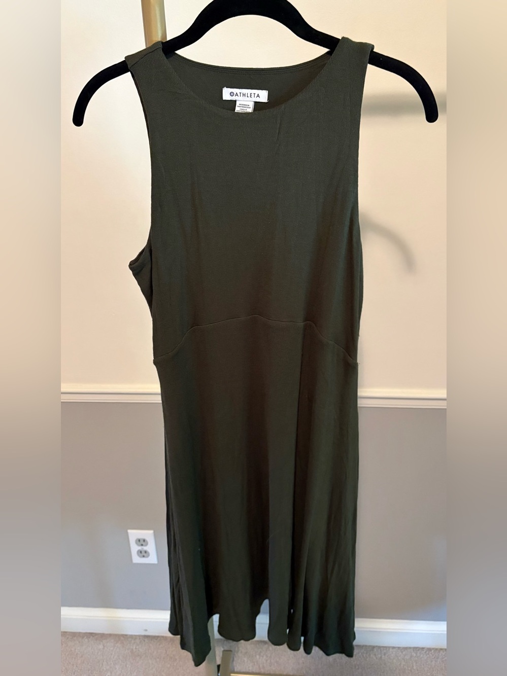 Athleta Olive Green Santorini  Midi Dress